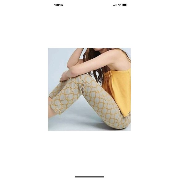 Chino by Anthropologie Circle Embroidered Womens Pant Size 28 Relaxed Comfort - Picture 3 of 12